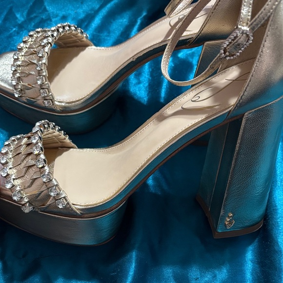 Sam Edelman Gold Platform Heels - Picture 7 of 9